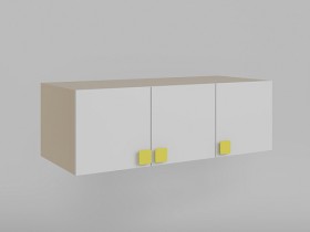 Антресоль на шкаф 3-х створчатый Клаксон без машинок (Белый/корпус Клен) в Алдане - aldan.katalogmebeli.com | фото