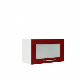 Бруклин ШВГС 600 Шкаф верхний горизонтальный со стеклом (Бетон белый/корпус Белый) в Алдане - aldan.katalogmebeli.com | фото