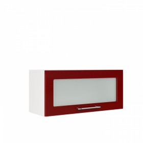 Бруклин ШВГС 800 Шкаф верхний горизонтальный со стеклом (Бетон белый/корпус Белый) в Алдане - aldan.katalogmebeli.com | фото