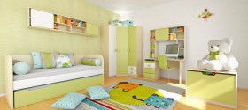 Детская комната Эппл (Зеленый/Белый/корпус Клен) в Алдане - aldan.katalogmebeli.com | фото 5