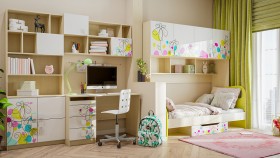 Детская комната Флёр (Белый/корпус Клен) в Алдане - aldan.katalogmebeli.com | фото