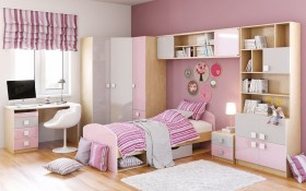 Детская комната Грэйси (Розовый/Серый/корпус Клен) в Алдане - aldan.katalogmebeli.com | фото 3