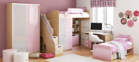 Детская комната Грэйси (Розовый/Серый/корпус Клен) в Алдане - aldan.katalogmebeli.com | фото 5