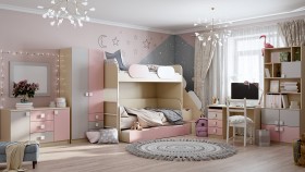 Детская комната Грэйси (Розовый/Серый/корпус Клен) в Алдане - aldan.katalogmebeli.com | фото 12