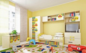 Детская комната Клаксон (Бежевый/корпус Клен) в Алдане - aldan.katalogmebeli.com | фото 2