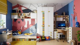 Детская комната Клаксон без машинок (Белый/корпус Клен) в Алдане - aldan.katalogmebeli.com | фото 1