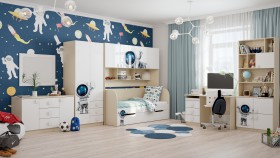 Детская комната Санни (Белый/корпус Клен) в Алдане - aldan.katalogmebeli.com | фото 3