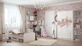 Детская комната Совушки (Белый/корпус Выбеленное дерево) в Алдане - aldan.katalogmebeli.com | фото 5