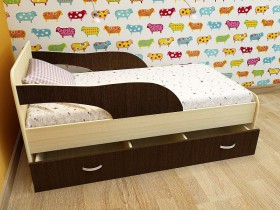 Кровать детская Максимка Млечный дуб/Венге в Алдане - aldan.katalogmebeli.com | фото