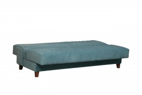 Диван-кровать "Бэлла" (велюр нео слейт/подушки микровелюр тропики) в Алдане - aldan.katalogmebeli.com | фото 5