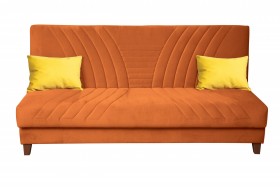 Диван-кровать "Бэлла" (велюр нео терра/подушки микровелюр желтый) в Алдане - aldan.katalogmebeli.com | фото 3