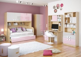 Диван-кровать Грэйси (Розовый/Серый/корпус Клен) в Алдане - aldan.katalogmebeli.com | фото 3