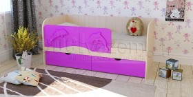 Друзья Кровать детская 2 ящика 1.6 Фиолетовый глянец в Алдане - aldan.katalogmebeli.com | фото