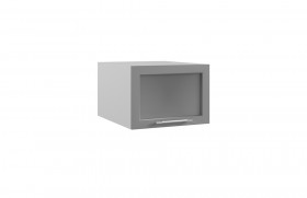 Гарда ГПГС 500 шкаф верхний горизонтальный глубокий со стеклом (Ваниль/корпус Серый) в Алдане - aldan.katalogmebeli.com | фото