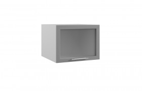 Гарда ГВПГС 600 шкаф верхний горизонтальный глубокий со стеклом высокий (Ваниль/корпус Серый) в Алдане - aldan.katalogmebeli.com | фото