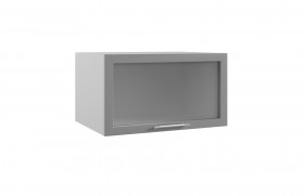 Гарда ГВПГС 800 шкаф верхний горизонтальный глубокий со стеклом высокий (Ваниль/корпус Серый) в Алдане - aldan.katalogmebeli.com | фото