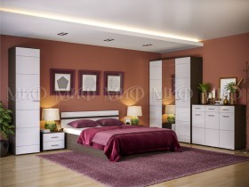 Спальня Нэнси (Венге/Белый глянец) в Алдане - aldan.katalogmebeli.com | фото