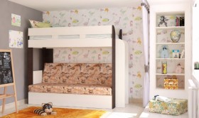 Кровать с диваном 75 Карамель Атлант (Венге Магия /Сосна Карелия/Савана) в Алдане - aldan.katalogmebeli.com | фото