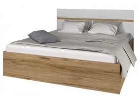 Ким кровать 1,4 (Дуб сонома/белый глянец) в Алдане - aldan.katalogmebeli.com | фото 1