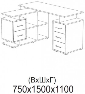 Компьютерный стол угловой СКМУ-3 белый в Алдане - aldan.katalogmebeli.com | фото 2