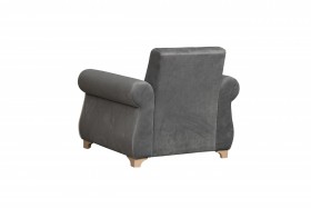 Кресло для отдыха "Порто" (велюр графит / микровельвет крем) в Алдане - aldan.katalogmebeli.com | фото 8