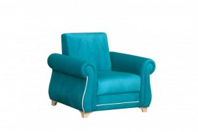 Кресло для отдыха "Порто" (велюр киви бирюза / микровельвет крем) в Алдане - aldan.katalogmebeli.com | фото