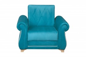 Кресло для отдыха "Порто" (велюр киви бирюза / микровельвет крем) в Алдане - aldan.katalogmebeli.com | фото 3
