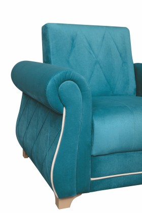 Кресло для отдыха "Порто" (велюр киви бирюза / микровельвет крем) в Алдане - aldan.katalogmebeli.com | фото 5