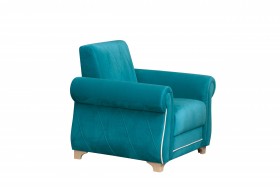 Кресло для отдыха "Порто" (велюр киви бирюза / микровельвет крем) в Алдане - aldan.katalogmebeli.com | фото 7