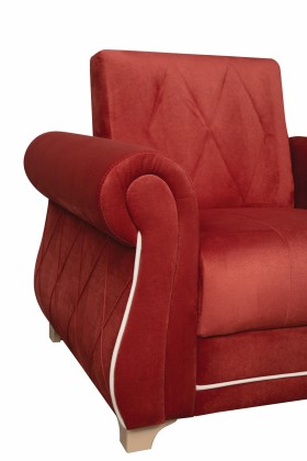 Кресло для отдыха "Порто" (микровелюр Гавайи бордо / микровельвет крем)/осн. в Алдане - aldan.katalogmebeli.com | фото 6