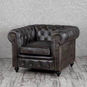Кресло кожаное Лофт Честер (акация) в Алдане - aldan.katalogmebeli.com | фото