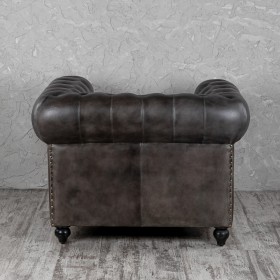 Кресло кожаное Лофт Честер (акация) в Алдане - aldan.katalogmebeli.com | фото 7