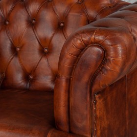 Кресло кожаное Лофт Честер-Нью (Коричневый, Рыжий) в Алдане - aldan.katalogmebeli.com | фото 4