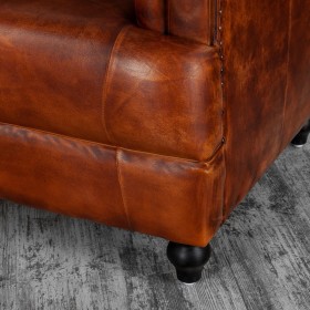Кресло кожаное Лофт Честер-Нью (Коричневый, Рыжий) в Алдане - aldan.katalogmebeli.com | фото 8