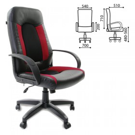 Кресло офисное BRABIX Strike EX-525 (черно-красный) в Алдане - aldan.katalogmebeli.com | фото 1