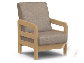 Кресло отдыха Вега-34 (бук лак/UNO CARAMEL) в Алдане - aldan.katalogmebeli.com | фото 1