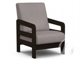 Кресло отдыха Вега-34 (венге лак/UNO ROSY-GREY) в Алдане - aldan.katalogmebeli.com | фото