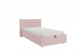 Кровать 0.9 Альба (Нежно-розовый велюр/под-мех) в Алдане - aldan.katalogmebeli.com | фото 1