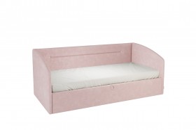 Кровать 0.9 Альба Софа (Нежно-розовый велюр) в Алдане - aldan.katalogmebeli.com | фото