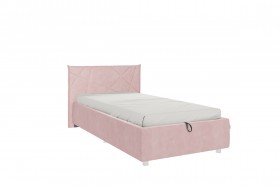 Кровать 0.9 Бест (Нежно-розовый велюр/под-мех) в Алдане - aldan.katalogmebeli.com | фото