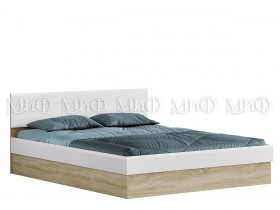 Кровать 1,4 спальня Фортуна (Дуб сонома/белый глянец) в Алдане - aldan.katalogmebeli.com | фото 1