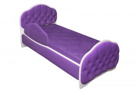 Кровать 160 Гармония 32 Фиолетовый (мягкий бортик) в Алдане - aldan.katalogmebeli.com | фото