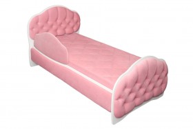 Кровать 160 Гармония 36 Светло-розовый (мягкий бортик) в Алдане - aldan.katalogmebeli.com | фото