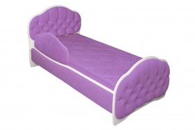 Кровать 160 Гармония 67 Светло-фиолетовый (мягкий бортик) в Алдане - aldan.katalogmebeli.com | фото