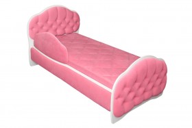 Кровать 160 Гармония 89 Розовый (мягкий бортик) в Алдане - aldan.katalogmebeli.com | фото