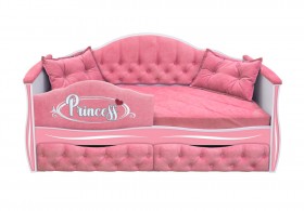 Кровать 160 серии Иллюзия 2 ящика 36 Розовый (мягкий бортик/подушки) в Алдане - aldan.katalogmebeli.com | фото 1