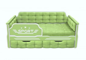 Кровать 160 серии Спорт 2 ящика 81 Фисташка (мягкие боковые накладки) в Алдане - aldan.katalogmebeli.com | фото