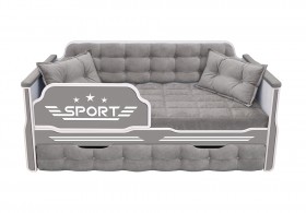Кровать 170 серии Спорт 1 ящик 45 Серый (подушки) в Алдане - aldan.katalogmebeli.com | фото