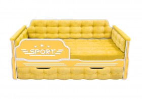Кровать 170 серии Спорт 1 ящик 74 Жёлтый (мягкие боковые накладки) в Алдане - aldan.katalogmebeli.com | фото