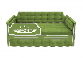 Кровать 170 серии Спорт 1 ящик 76 Зелёный (мягкие боковые накладки) в Алдане - aldan.katalogmebeli.com | фото